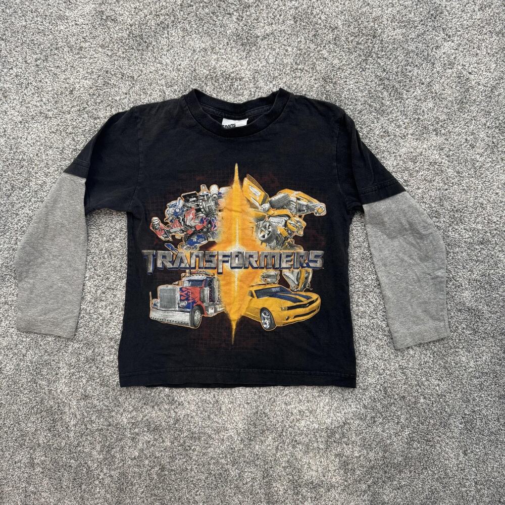 Vintage Y2K Transformers Shirt Youth Medium 8-10 Optimus‎ Bumblebee Kids Graphic